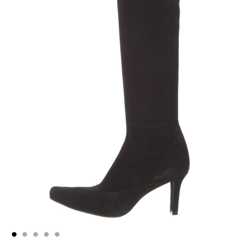 Stuart Weitzman Black Heeled Boots Sleek Design